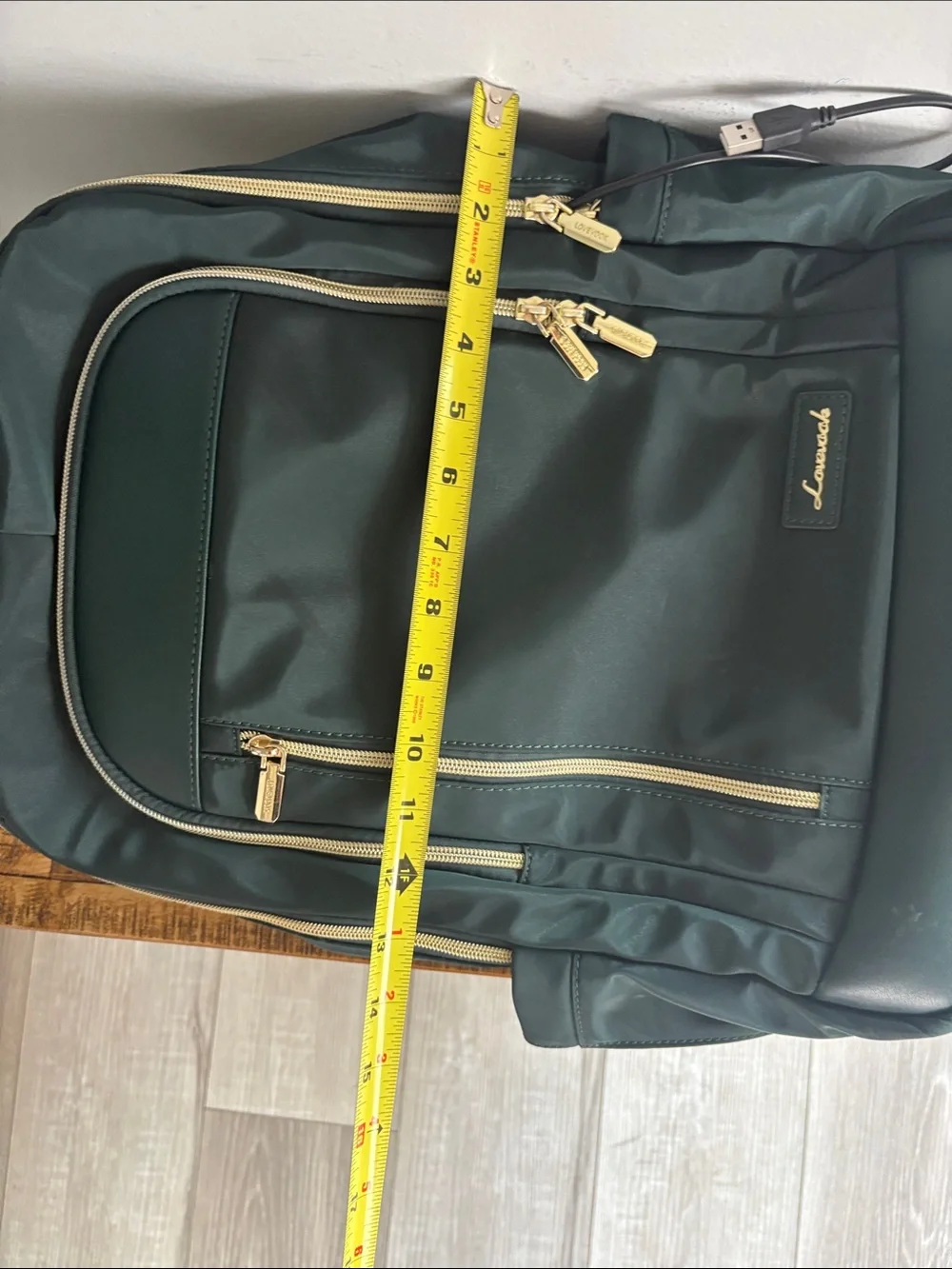 Lovevook Women’s Green Backpack with Gold Hardware